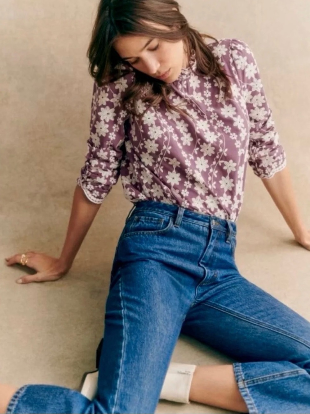 Sezane Eglantine Blouse in Violet